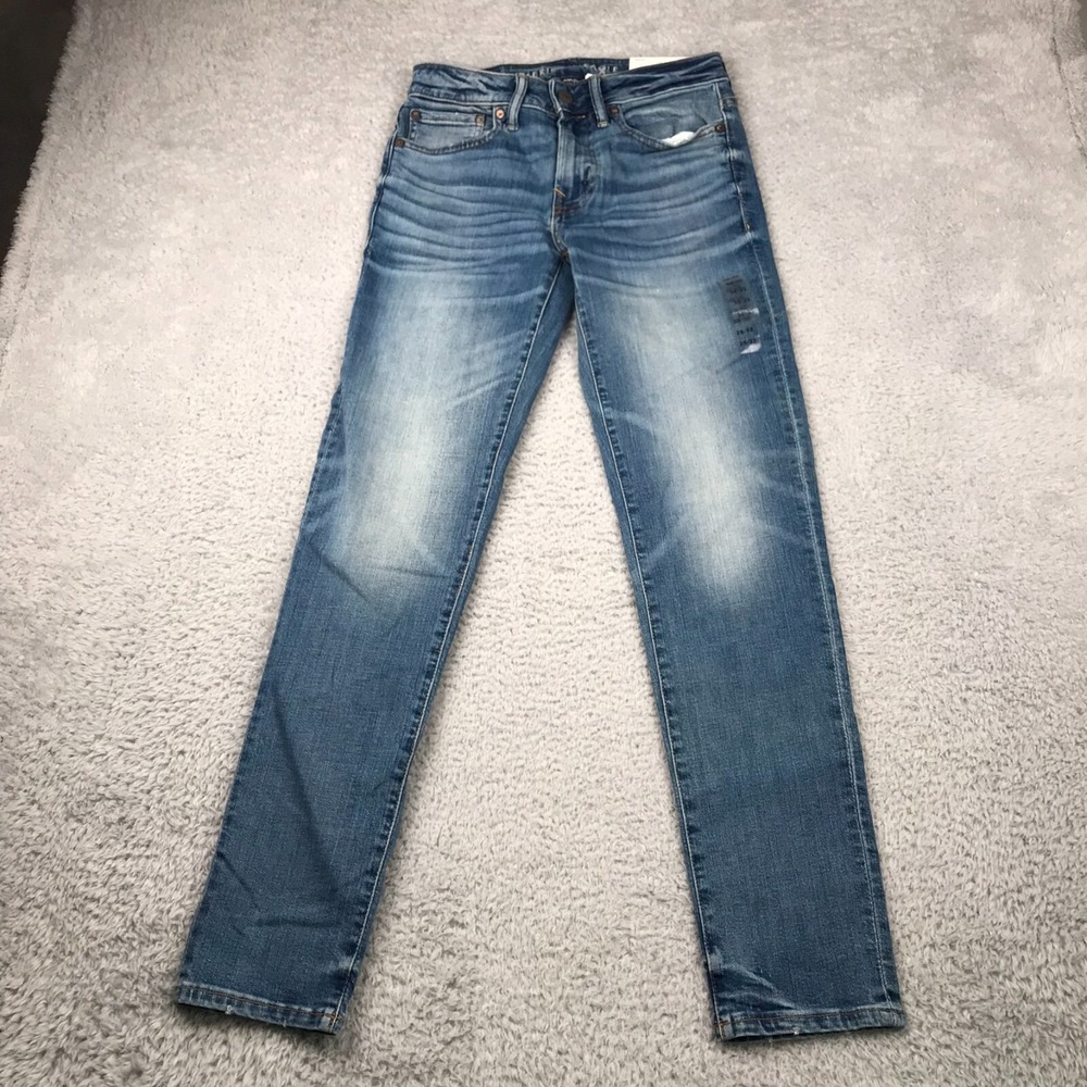 American Eagle Jeans Mens 28x32 Low Skinny AirFlex Stretch Stone Wash NEW NWT